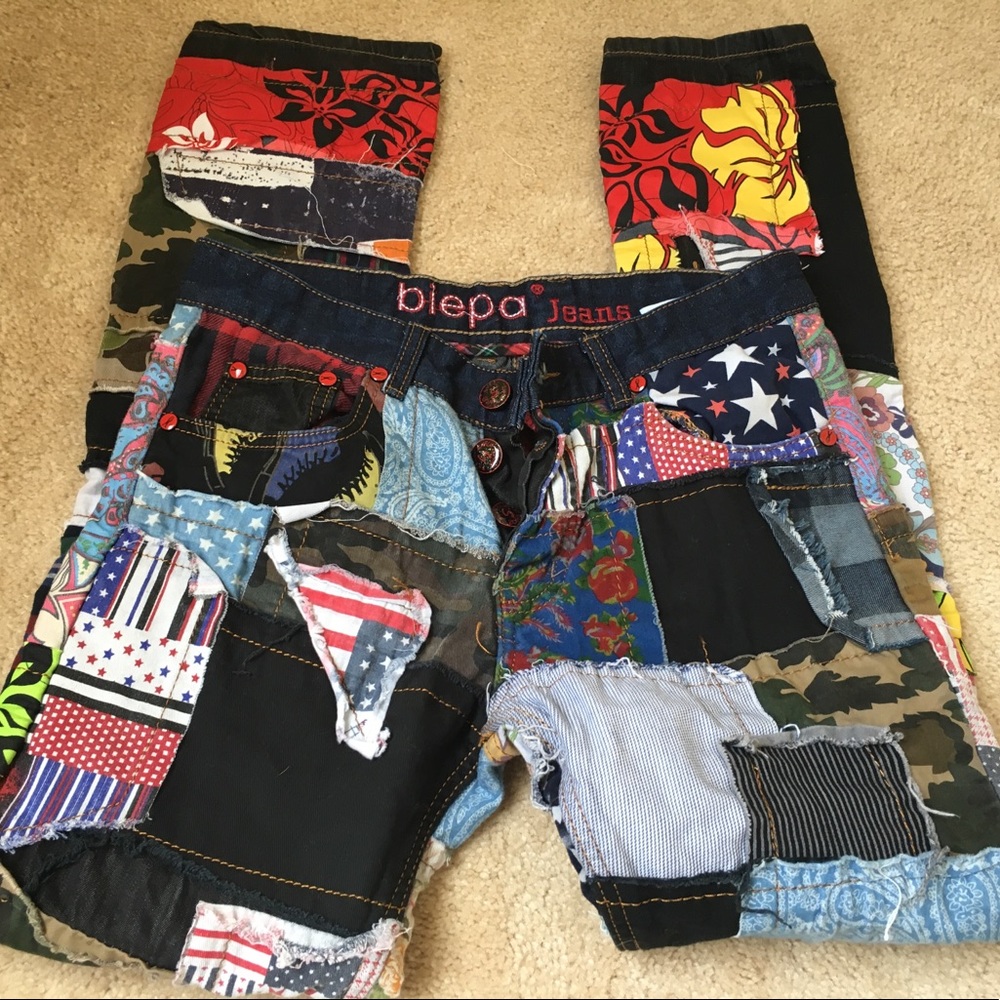 Crazy patchwork jeans !!! SOLD ON DEPOP
